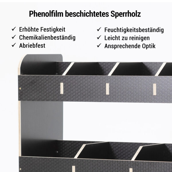 Nissan NV300 (Primastar) L1 2016+  Transporter-Regalsystem Werkzeugkasten-Regal - Siebdruckplatte – Bild 6