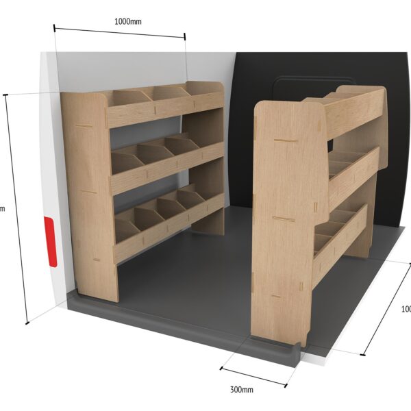 Ford Transit Connect L2 2014-23 doppelte Regale hinten Fahrzeugeinrichtung Fahrzeugregale – Bild 7